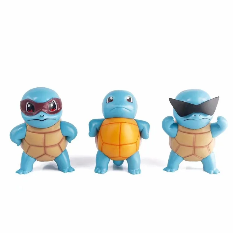 Figurines Squirtle sympas en 3 modèles différents (environ 8 cm)