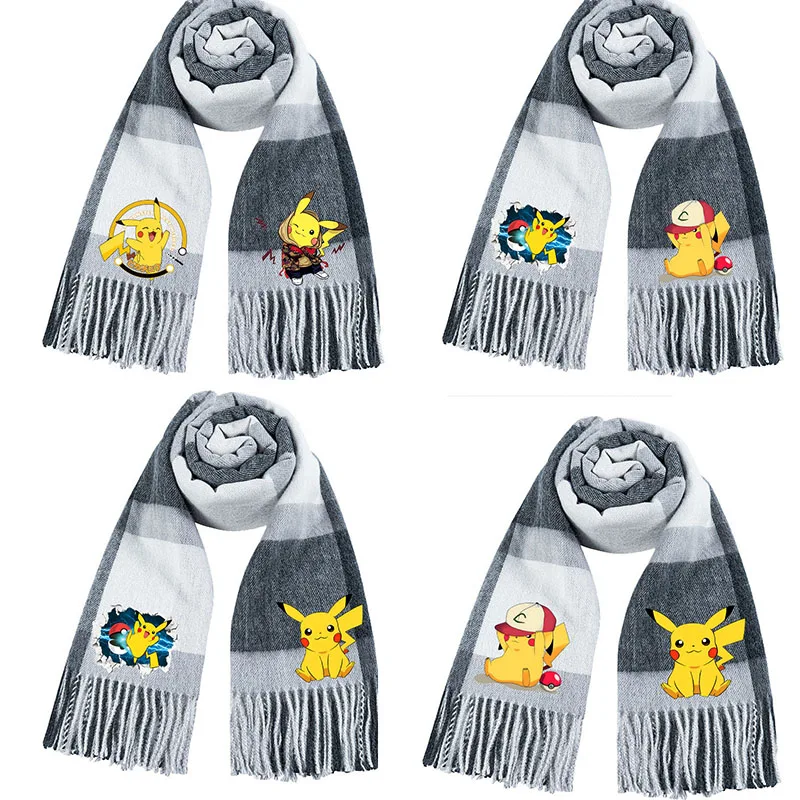 Écharpe chaude Pokémon Pikachu pour l'hiver, idéale pour la saison froide.