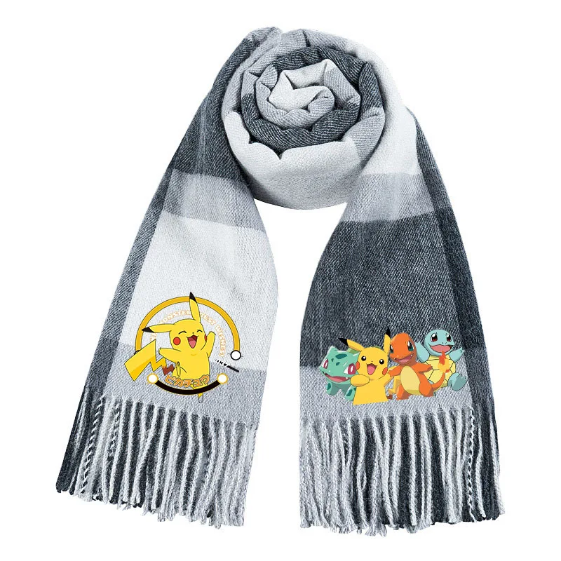 Écharpe chaude Pokémon Pikachu pour l'hiver, idéale pour la saison froide.