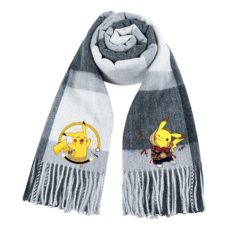 Écharpe chaude Pokémon Pikachu pour l'hiver, idéale pour la saison froide.