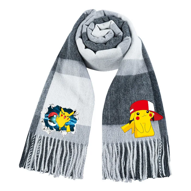 Écharpe chaude Pokémon Pikachu pour l'hiver, idéale pour la saison froide.