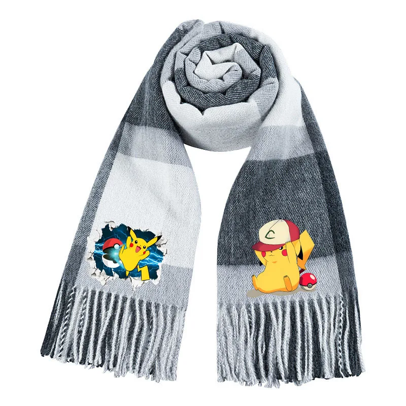 Écharpe chaude Pokémon Pikachu pour l'hiver, idéale pour la saison froide.