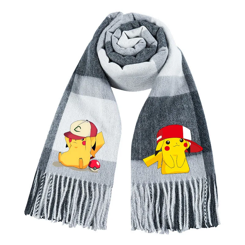 Écharpe chaude Pokémon Pikachu pour l'hiver, idéale pour la saison froide.