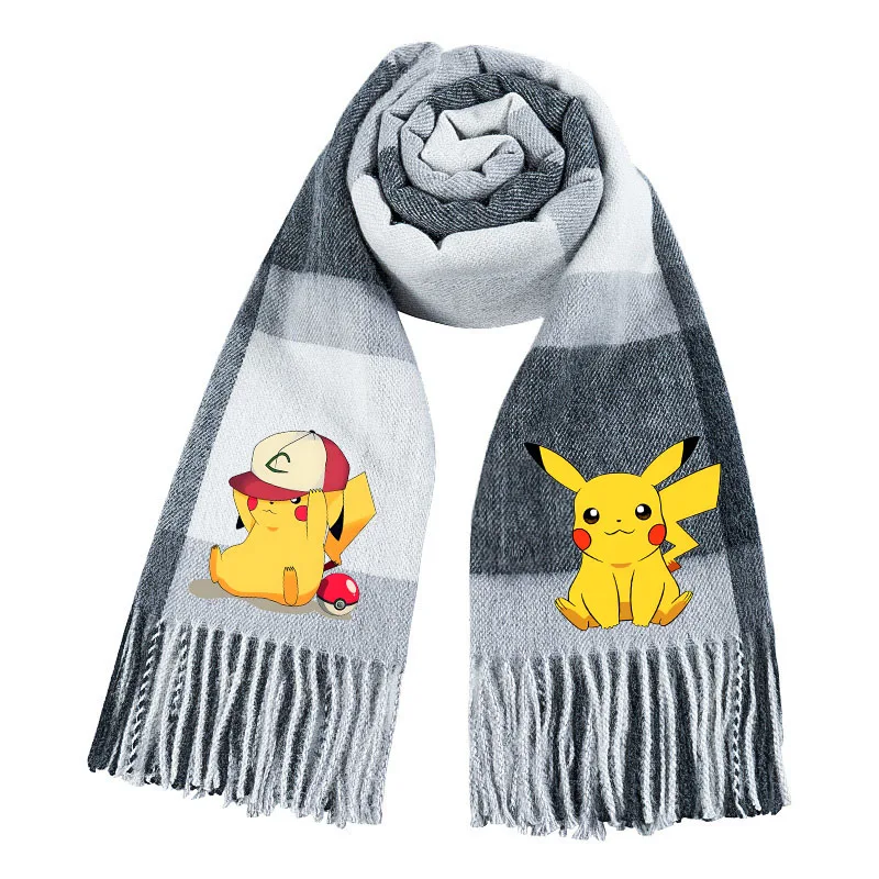 Écharpe chaude Pokémon Pikachu pour l'hiver, idéale pour la saison froide.