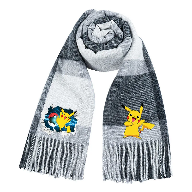 Écharpe chaude Pokémon Pikachu pour l'hiver, idéale pour la saison froide.