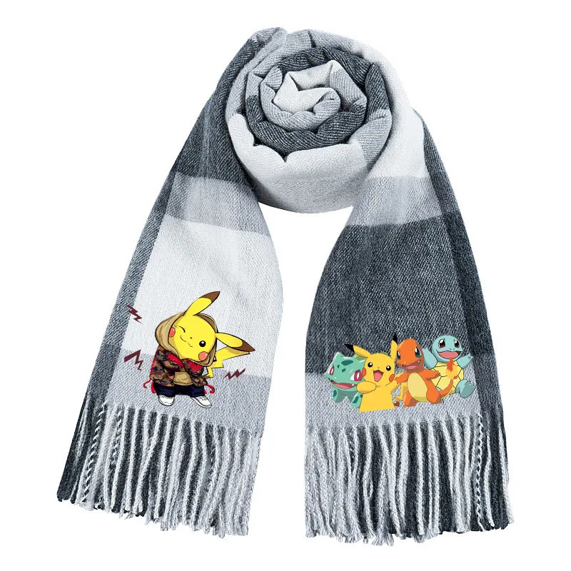 Écharpe chaude Pokémon Pikachu pour l'hiver, idéale pour la saison froide.