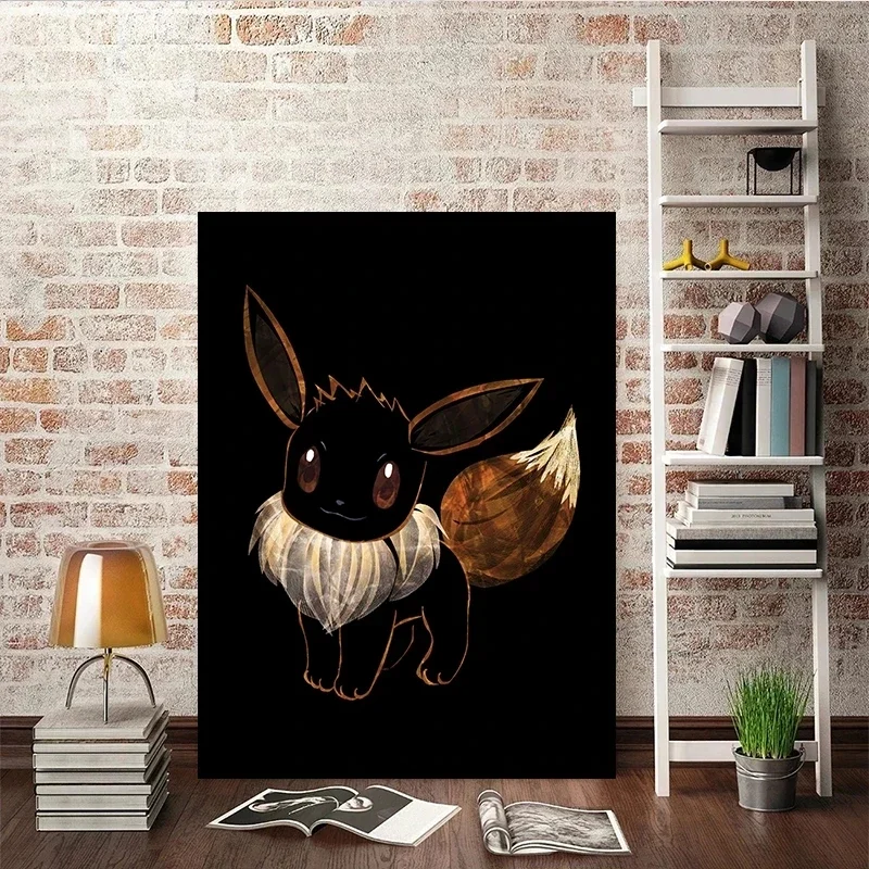 Décoration murale abstraite d'une affiche représentant les évolutions d'Évoli (Pokémon)