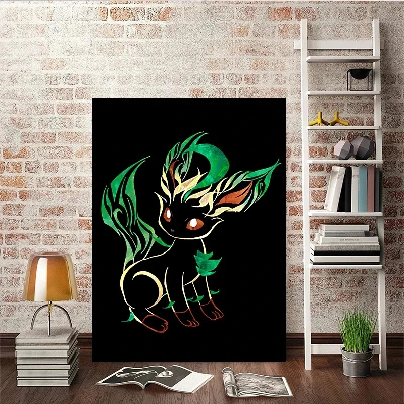 Décoration murale abstraite d'une affiche représentant les évolutions d'Évoli (Pokémon)
