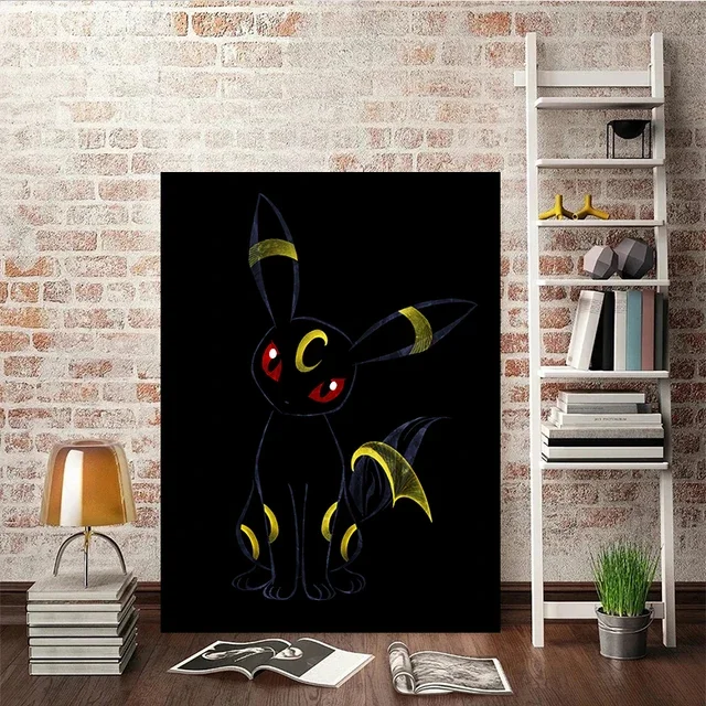 Décoration murale abstraite d'une affiche représentant les évolutions d'Évoli (Pokémon)
