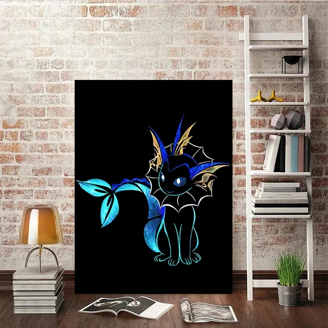 Décoration murale abstraite d'une affiche représentant les évolutions d'Évoli (Pokémon)