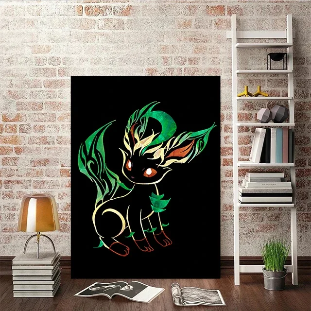 Décoration murale abstraite d'une affiche représentant les évolutions d'Évoli (Pokémon)