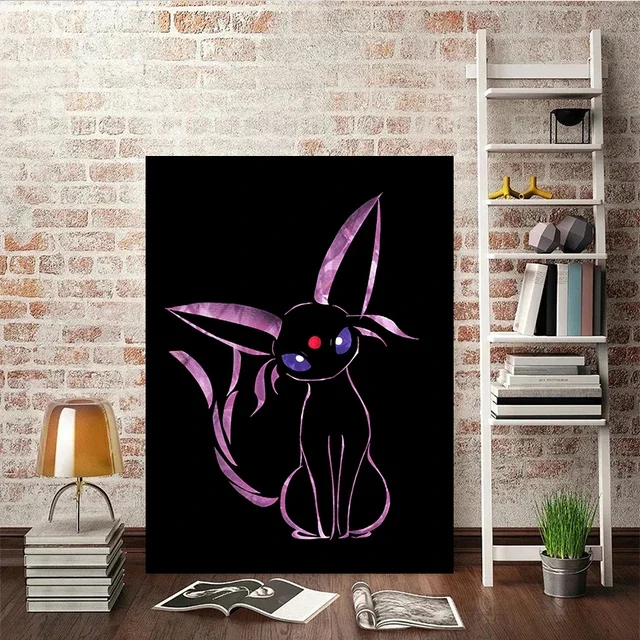 Décoration murale abstraite d'une affiche représentant les évolutions d'Évoli (Pokémon)
