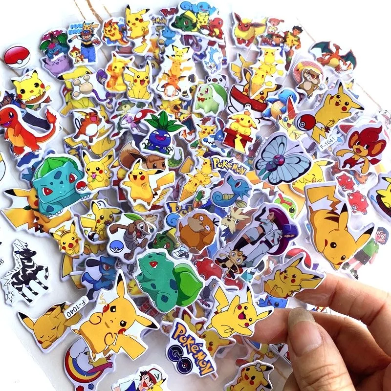 Autocollants 3D Pikachu Pokémon (12 feuilles)