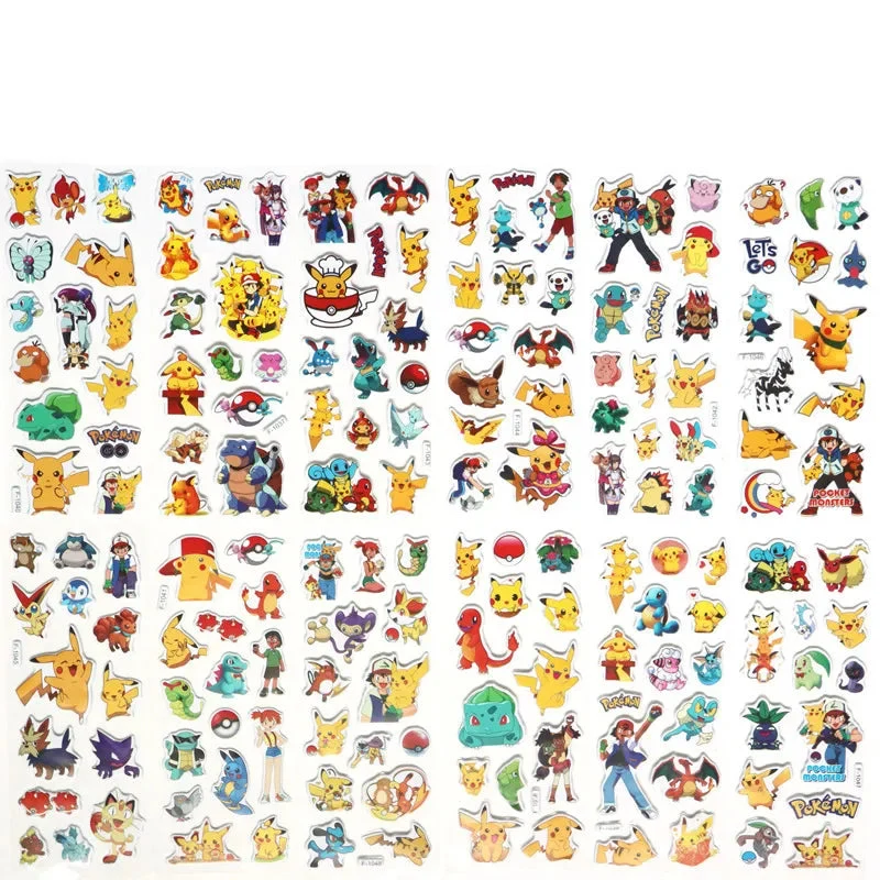 Autocollants 3D Pikachu Pokémon (12 feuilles)