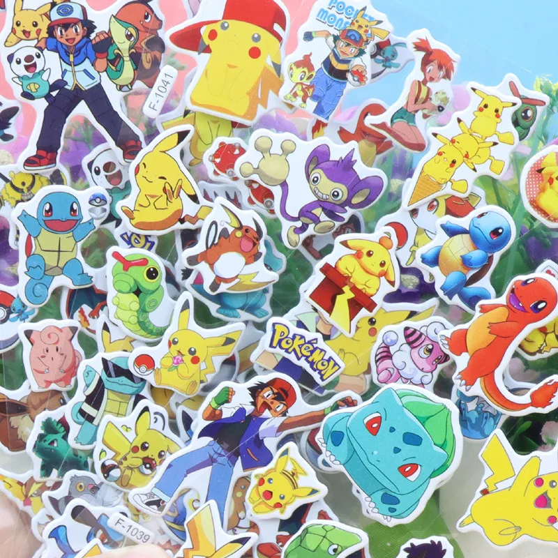 Autocollants 3D Pikachu Pokémon (12 feuilles)