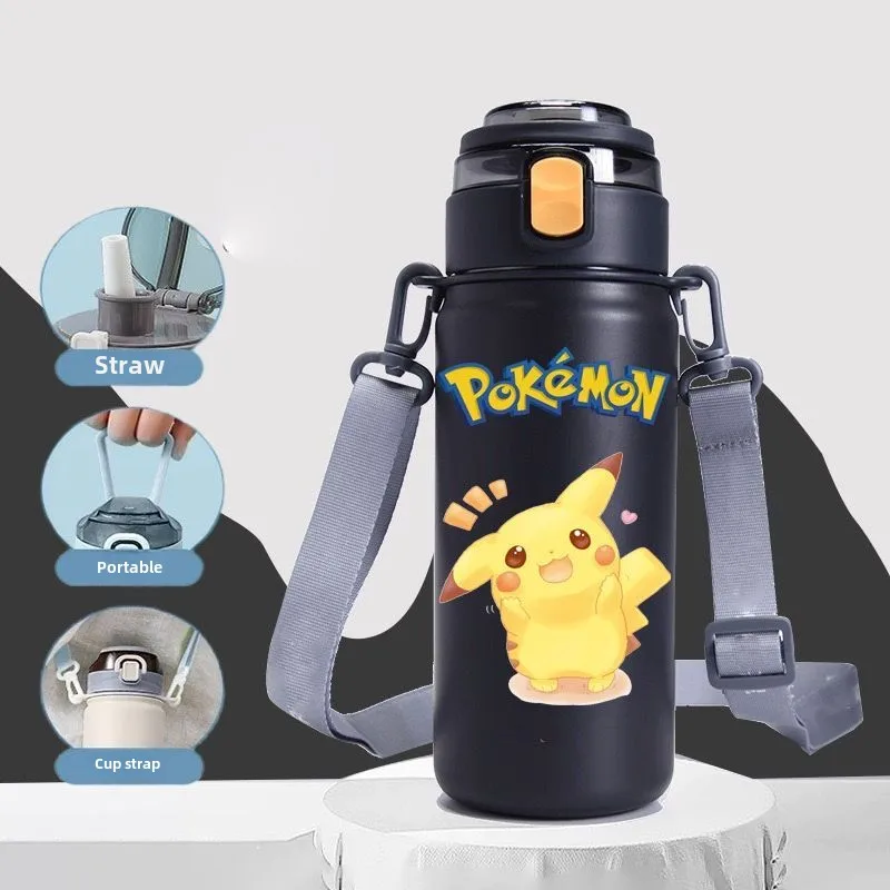 Grande gourde Pikachu avec bandoulière (620 ml)