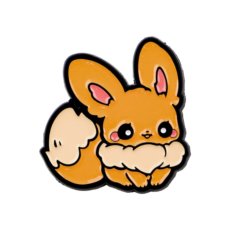 Pins et badges représentant les évolutions mignonnes d'Évoli