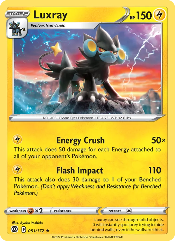 Luxray 51/172 — SWSH9 – Brilliant Stars — Carte Pokémon anglaise