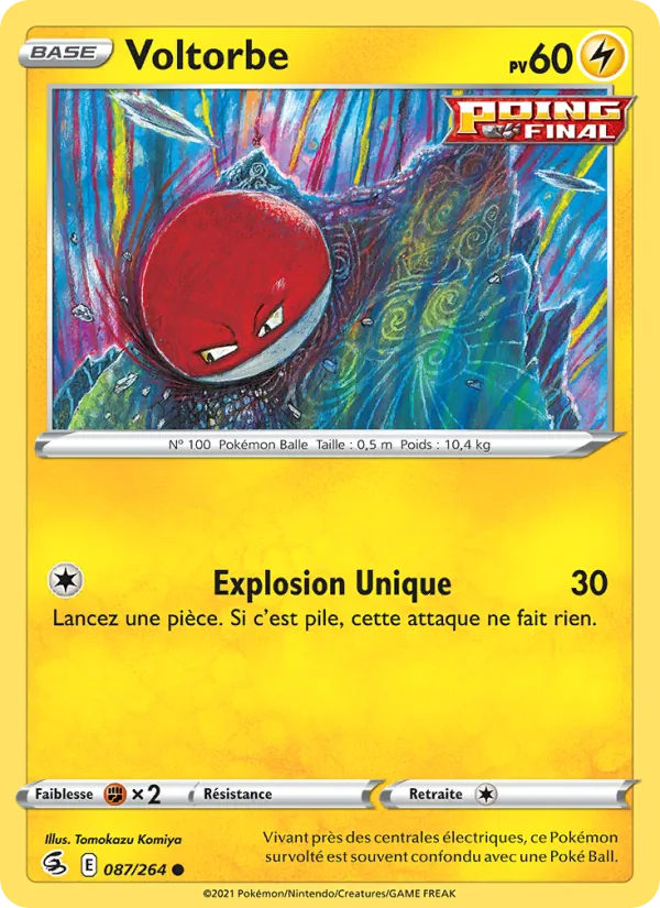 Voltorbe 87/264 — EB08 - Poing de Fusion — Carte Pokémon française