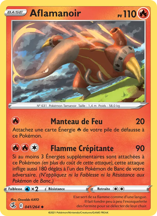 Aflamanoir 41/264 — EB08 - Poing de Fusion — Carte Pokémon française