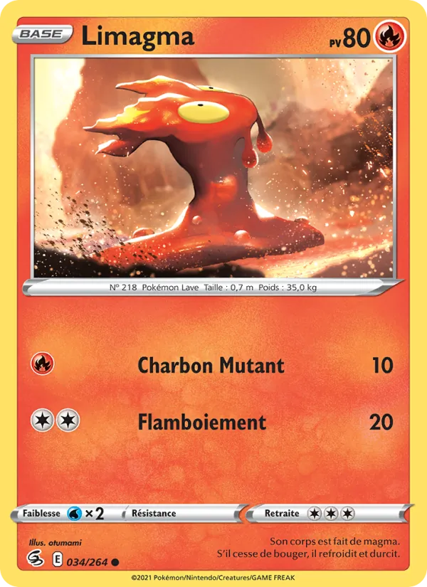 Limagma 34/264 — EB08 - Poing de Fusion — Carte Pokémon française