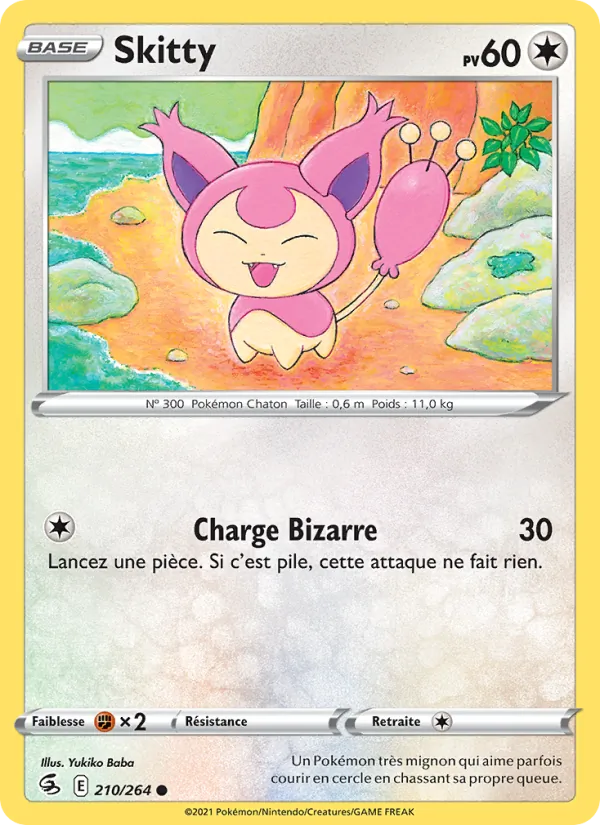 Skitty 210/264 — EB08 - Poing de Fusion — Carte Pokémon française