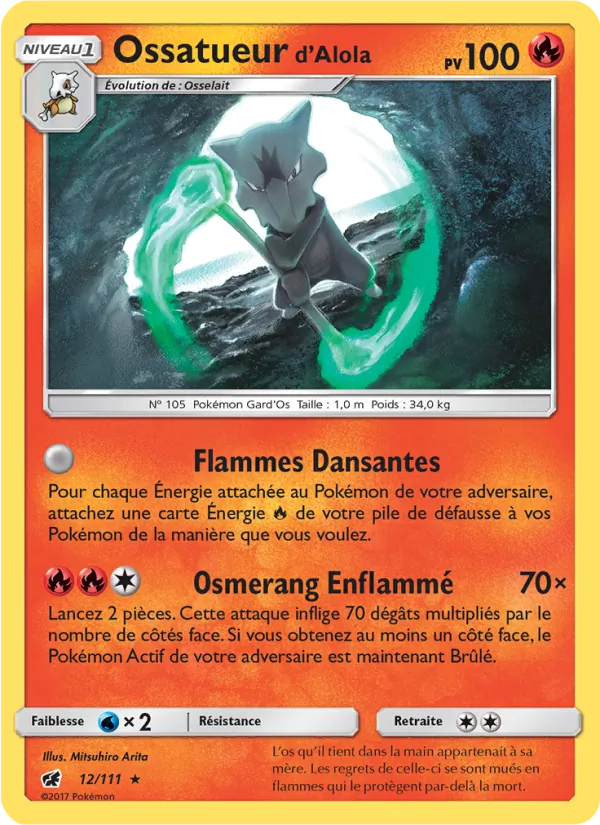 Ossatueur d’Alola 12/111 — SL4 – Invasion Carmin — Carte Pokémon française