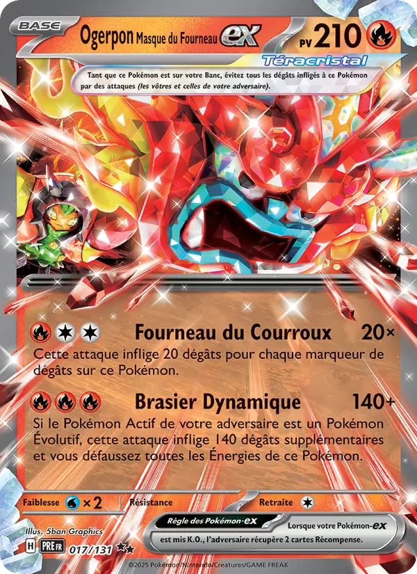Ogerpon Masque du Fourneau-ex 17/131 — EV08.5 – Évolutions Prismatiques — Carte Pokémon française