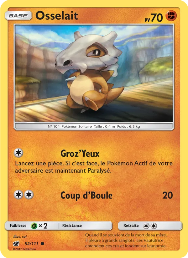 Osselait 52/111 — SL4 – Invasion Carmin — Carte Pokémon française