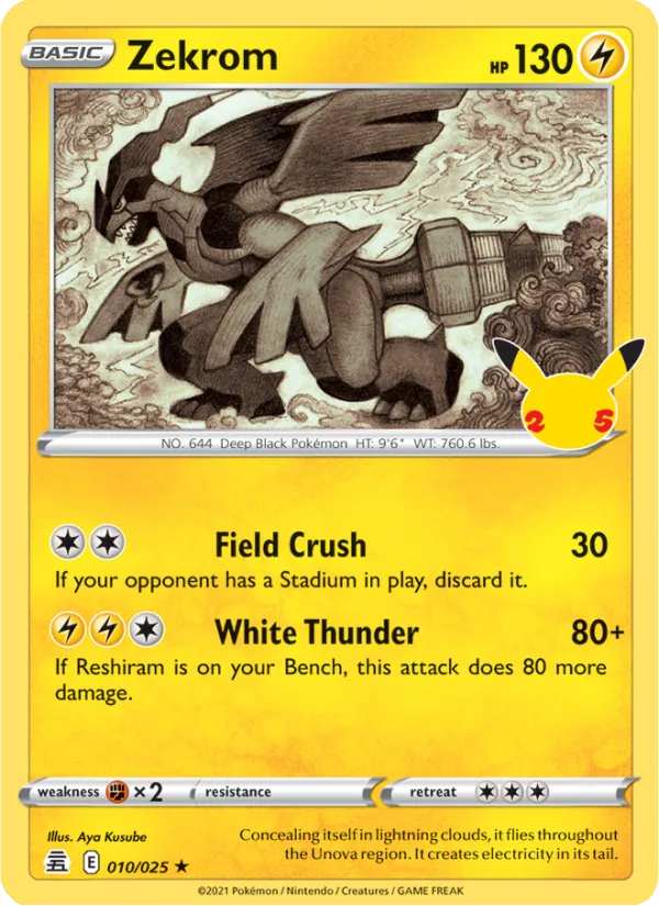 Zekrom 10/25 — CEL25 – Celebrations — Carte Pokémon anglaise