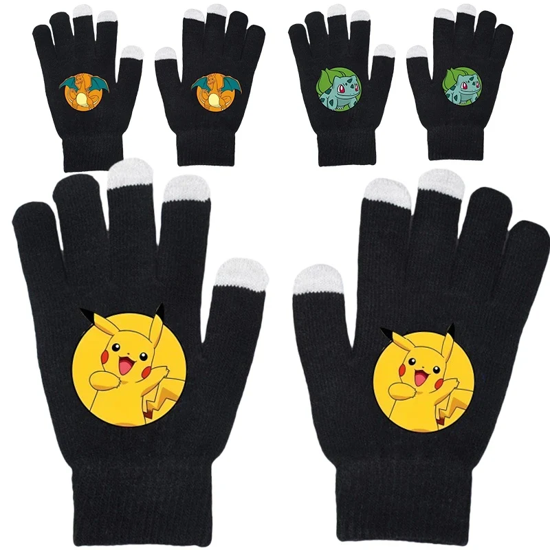 Gants chauds pour enfants avec motif Rondoudou, Dracaufeu ou Pikachu