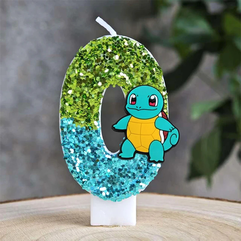Bougies à paillettes Pokémon Pikachu pour les anniversaires avec année en différentes couleurs