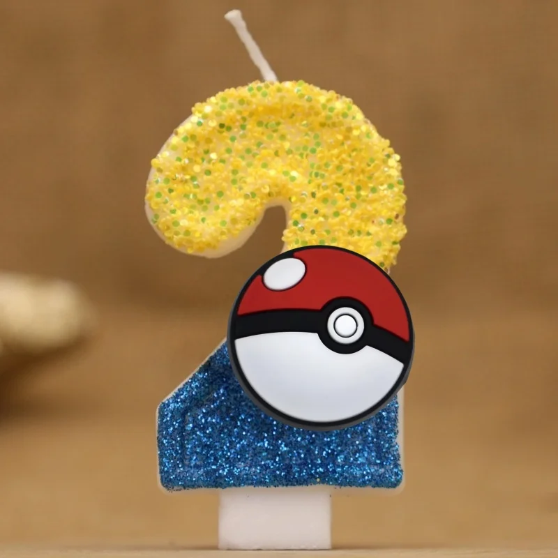 Bougie d'anniversaire Pokeball avec numéro pour gâteau, tarte, anniversaire etc.
