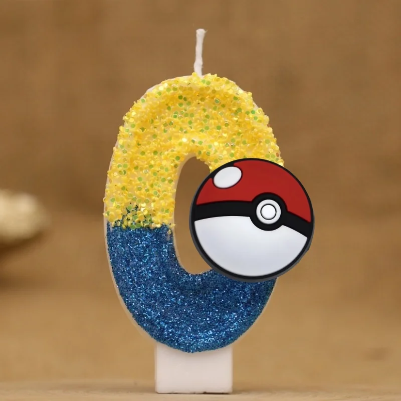 Bougie d'anniversaire Pokeball avec numéro pour gâteau, tarte, anniversaire etc.