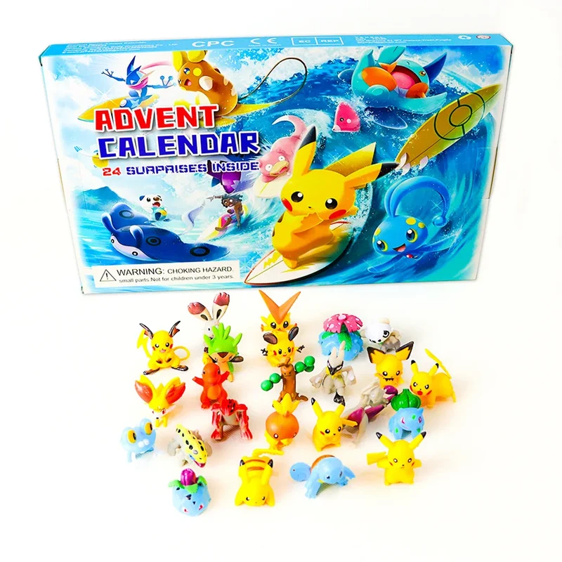 Calendrier de l'Avent Pokémon avec motif Pikachu Surfer