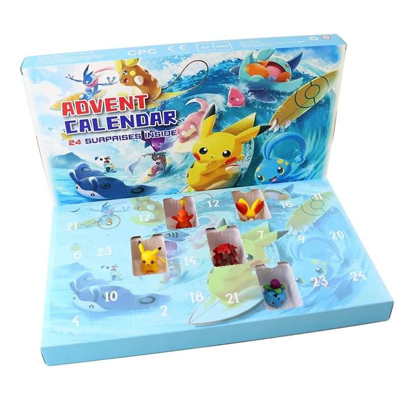 Calendrier de l'Avent Pokémon avec motif Pikachu Surfer