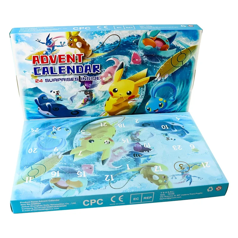 Calendrier de l'Avent Pokémon avec motif Pikachu Surfer