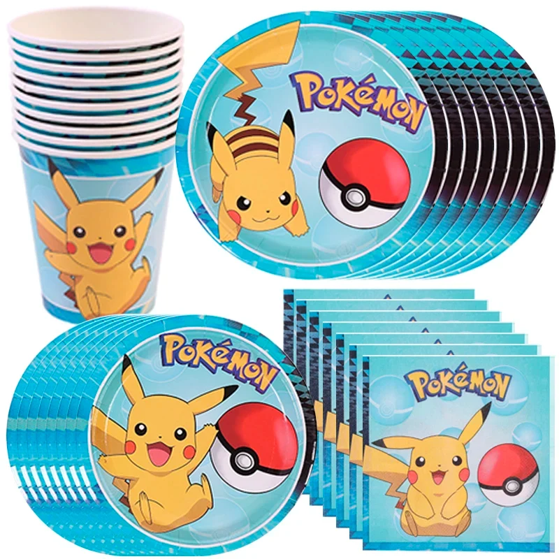 Coffret de fête Pokémon Celebration avec 51 pièces - assiettes, gobelets, serviettes, nappe