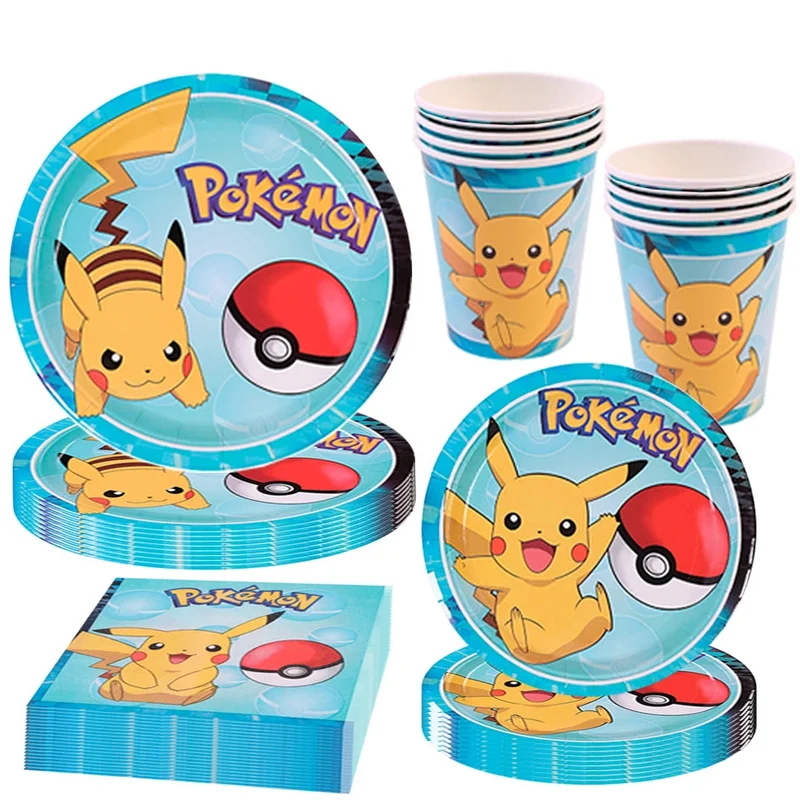 Coffret de fête Pokémon Celebration avec 51 pièces - assiettes, gobelets, serviettes, nappe