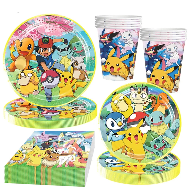 Coffret de fête Pokémon Celebration avec 51 pièces - assiettes, gobelets, serviettes, nappe