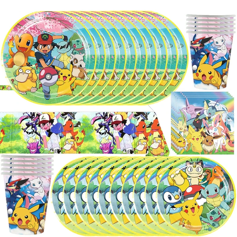 Coffret de fête Pokémon Celebration avec 51 pièces - assiettes, gobelets, serviettes, nappe