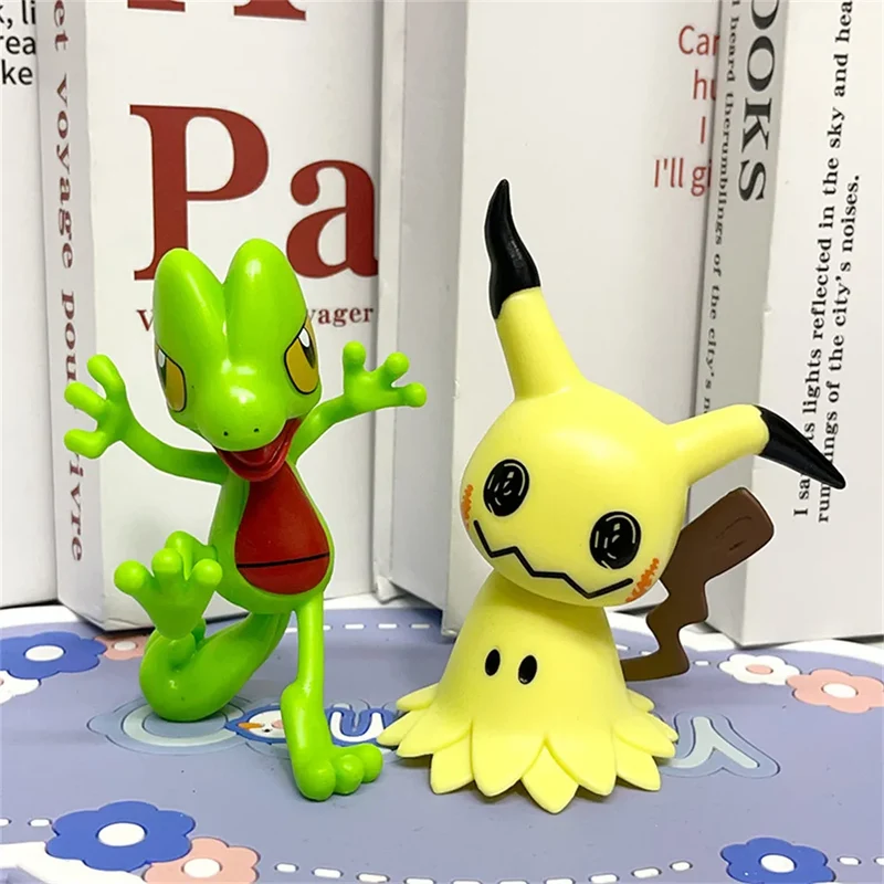 Ensemble de 6 figurines Pokémon avec Mimigma Mimiqui, Minidraco, Froxy Grenousse, Gecko Treecko, Plinfa