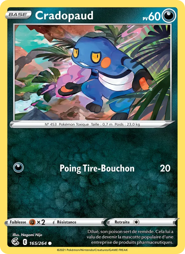Cradopaud 165/264 — EB08 - Poing de Fusion — Carte Pokémon française
