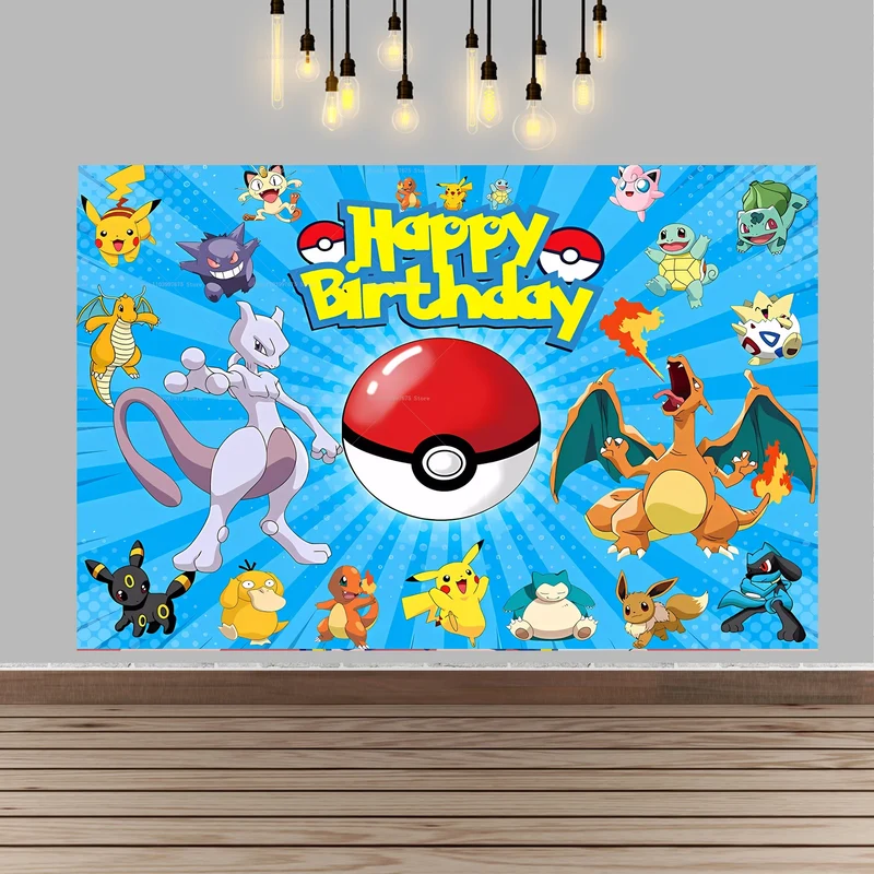 Bannière d'arrière-plan d'affiche d'anniversaire pour enfants Pikachu pour anniversaire, fête, etc.
