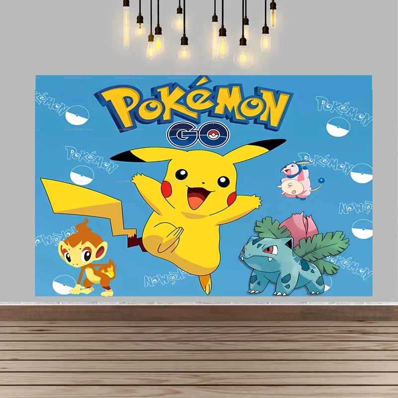Bannière d'arrière-plan d'affiche d'anniversaire pour enfants Pikachu pour anniversaire, fête, etc.
