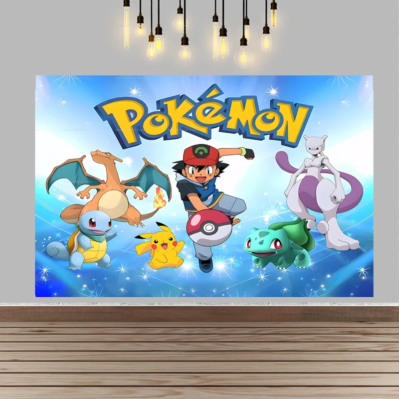 Bannière d'arrière-plan d'affiche d'anniversaire pour enfants Pikachu pour anniversaire, fête, etc.