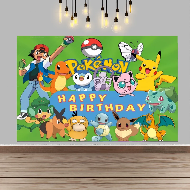 Bannière d'arrière-plan d'affiche d'anniversaire pour enfants Pikachu pour anniversaire, fête, etc.