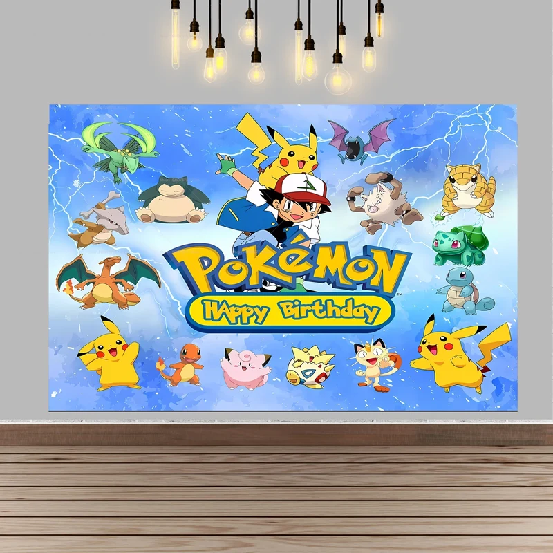 Bannière d'arrière-plan d'affiche d'anniversaire pour enfants Pikachu pour anniversaire, fête, etc.