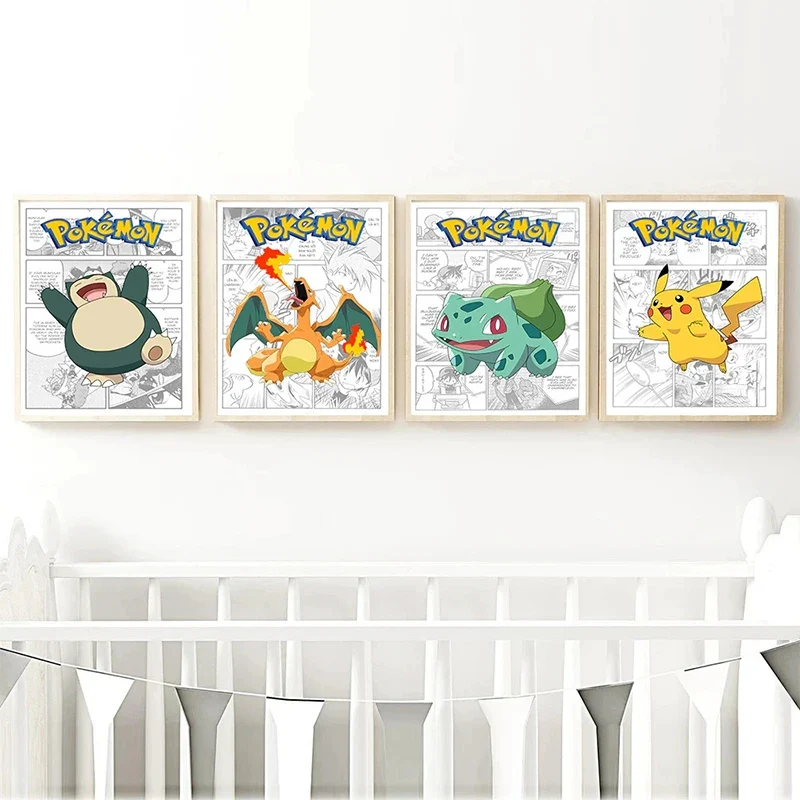 Affiche sur toile Pokémon au look bande dessinée dans de nombreux modèles