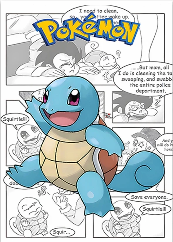 Affiche sur toile Pokémon au look bande dessinée dans de nombreux modèles